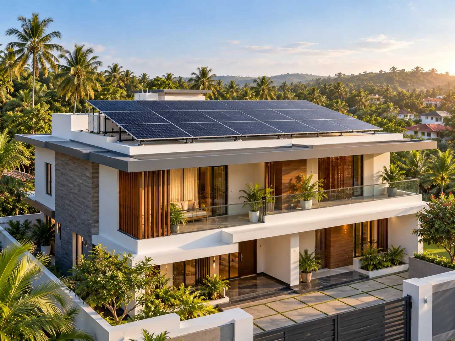 Completed household solar panels installation in Trivandrum